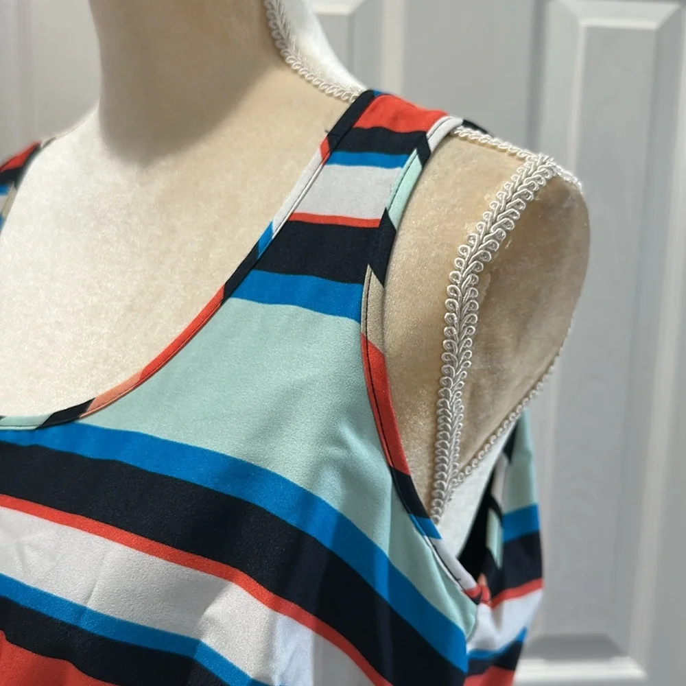 Banana Republic Striped Sleeveless Dress with Belt Size 8 - Picture 6 of 9